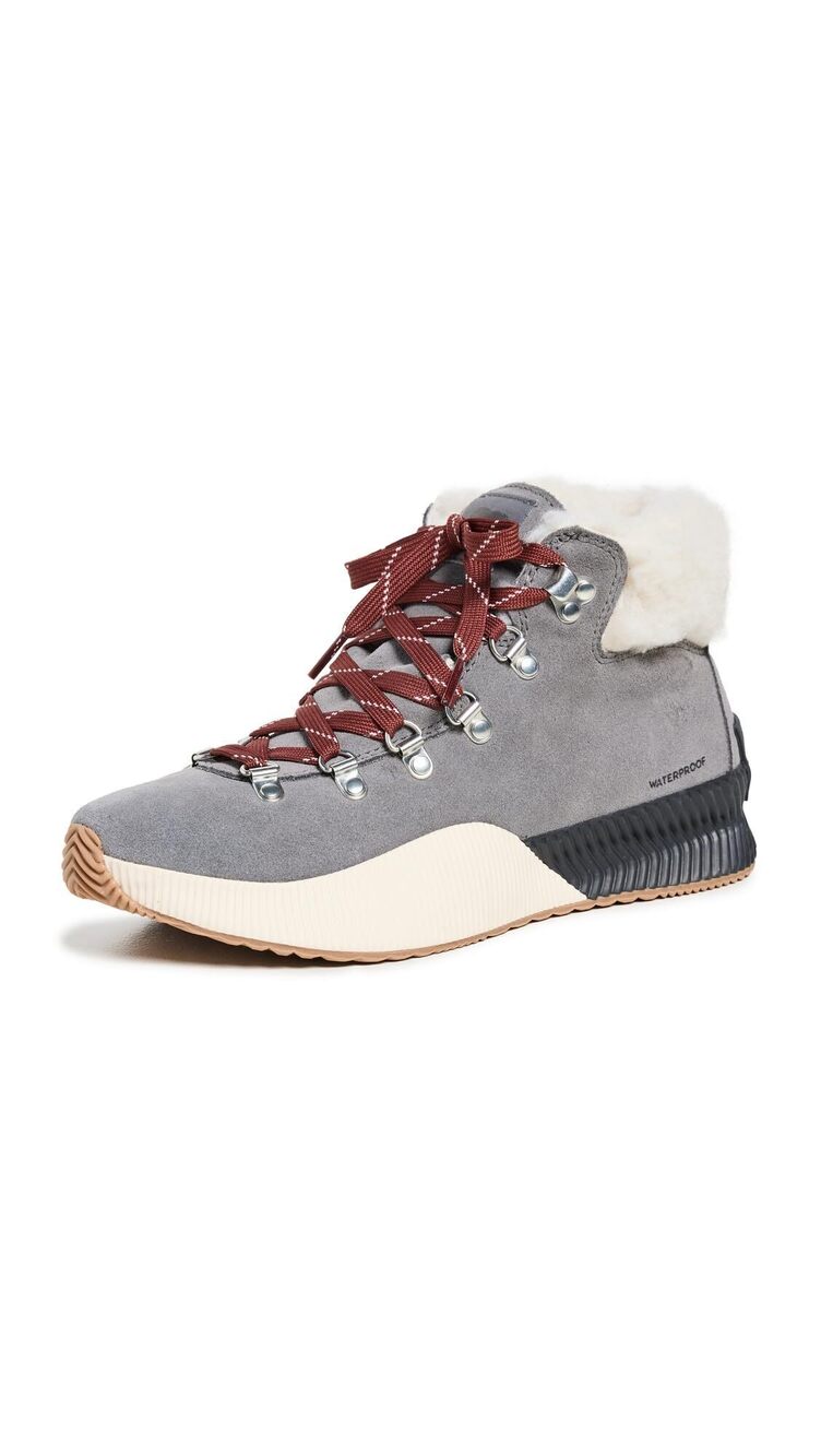 SOREL WOMEN'S OUT N ABOUT III CONQUEST WATERPROOF BOOTS - QUARRY, GRILL - SIZE 9